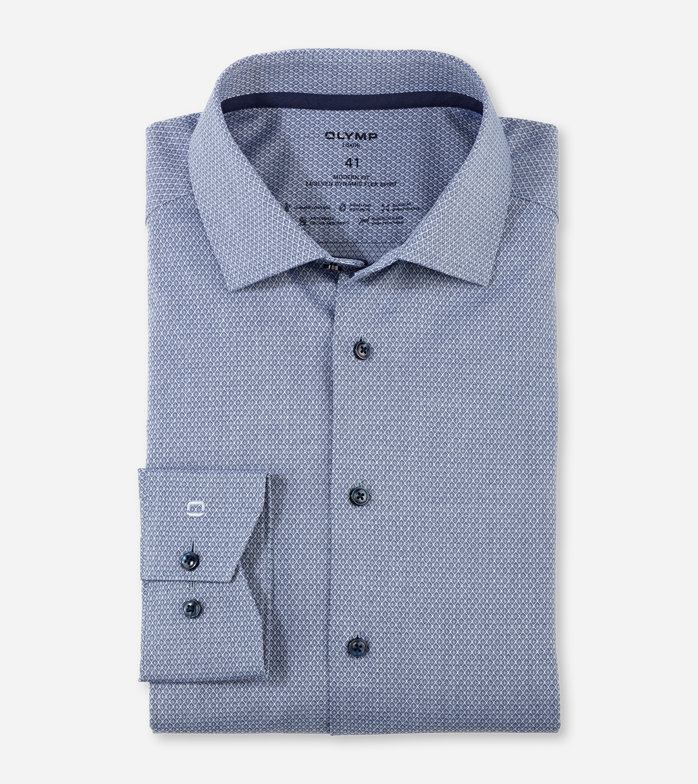 13126418 Olymp modern fit, kék mintás ing férfi
