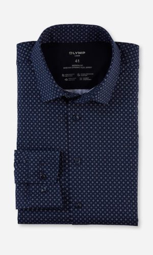 Olymp modern fit, kék mintás, hosszú ujjú ing férfi