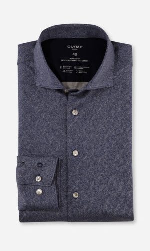 Olymp modern fit, kék mintás, hosszú ujjú ing férfi