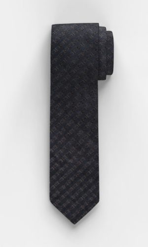 Olymp kék barna mintás selyem nyakkendő férfi