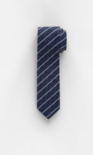 Olymp kék ezüst mintás selyem nyakkendő férfi