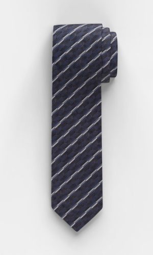 Olymp kék barna mintás selyem nyakkendő férfi