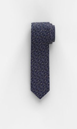 Olymp kék barna mintás selyem nyakkendő férfi