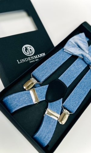 Lindenmann világos kék nadrágtartó szett férfi