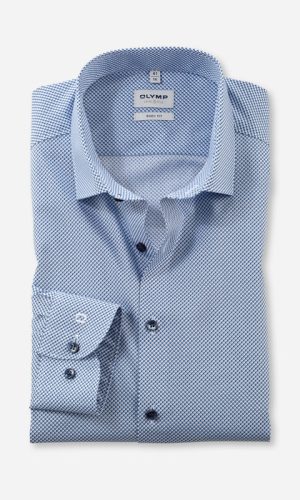 Olymp slim fit, kék mintás ing férfi