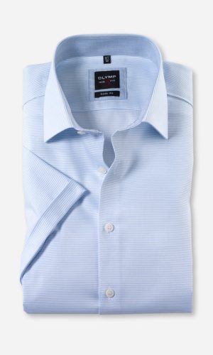 Olymp body fit világos kék, nyári rövid ujjú ing férfi