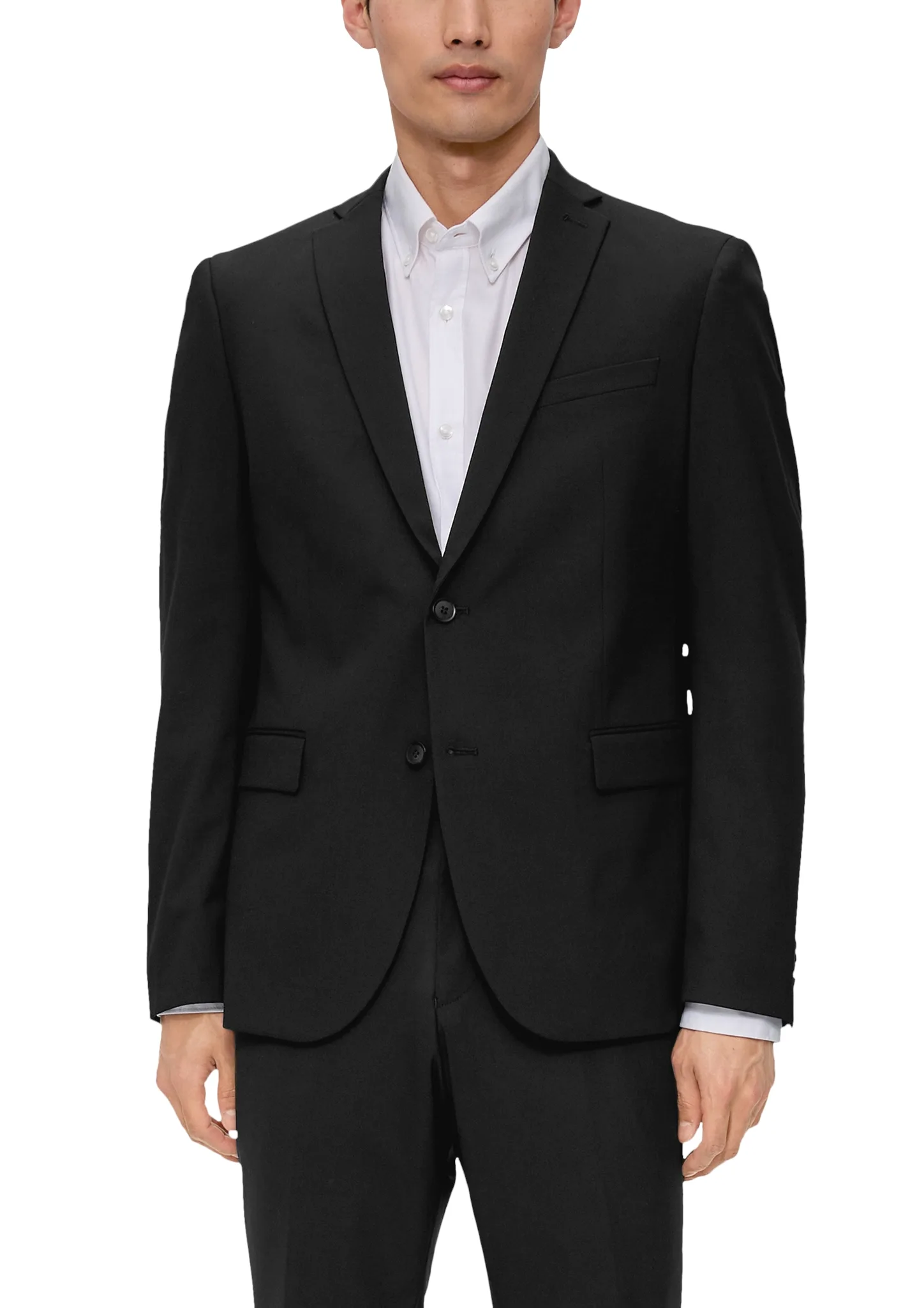 2137179_9999 S.Oliver slim fit fekete öltöny férfi ünnepi alkalmakra