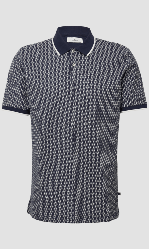 s.oliver fehér kék mintás póló