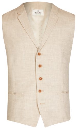 Wilvorst slim fit bézs vintage esküvői mellény férfi esküvői viselethez