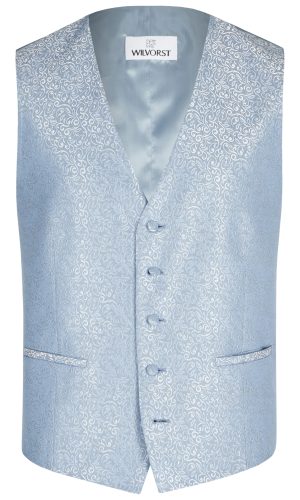 wilvorst slim fit világos kék mintás esküvői mellény