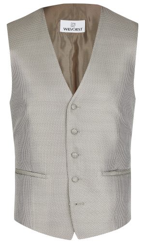 Wilvorst slim fit bézs mintás esküvői mellény férfi esküvői viselethez