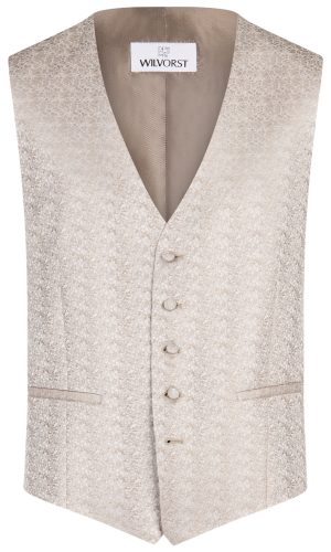 Wilvorst modern fit bézs mintás esküvői mellény férfi esküvői viselethez