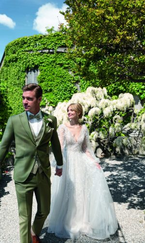 Wilvorst slim fit, sötét skarabeusz zöld elegáns esküvői öltöny férfi esküvői viselethez