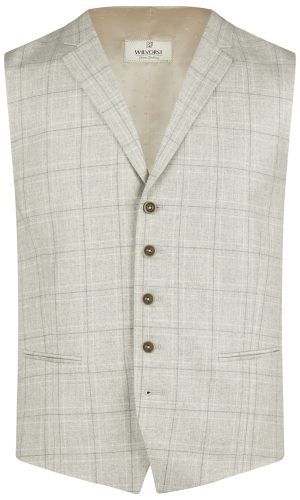 Wilvorst slim fit világos szürke vintage esküvői mellény férfi esküvői viselethez