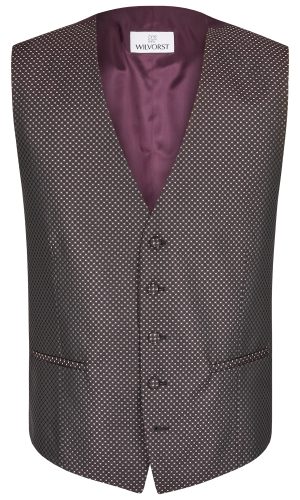 Wilvorst slim fit bordó fekete mintás szmoking mellény férfi