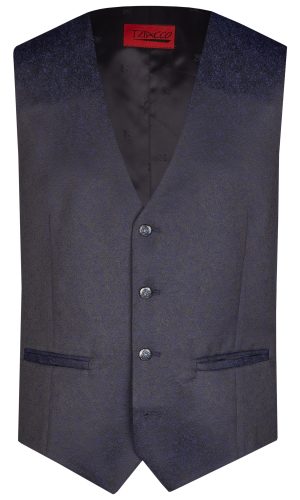 Tziacco slim fit, álló galléros sötétkék esküvői öltöny férfi esküvői viselethez