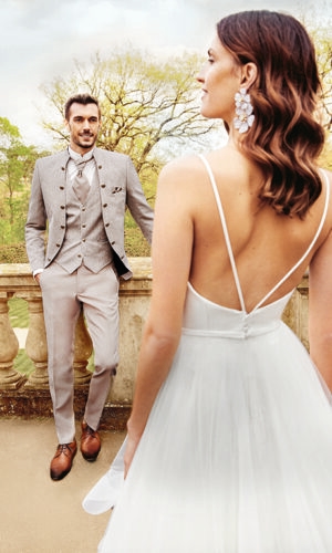 tziacco slim fit homokszínű esküvői öltöny