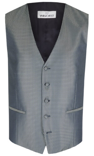 wilvorst slim fit kék zöld mintás esküvői mellény