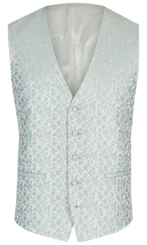 wilvorst slim fit türkiz ezüst mintás esküvői mellény