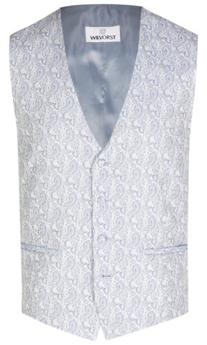 wilvorst slim fit világos kék mintás esküvői mellény