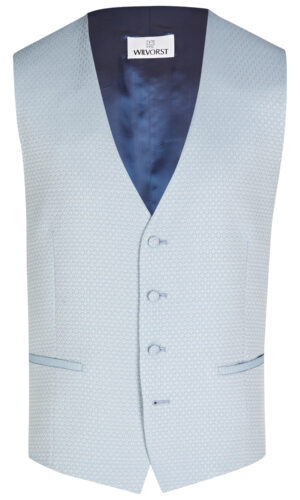wilvorst slim fit világos kék mintás esküvői mellény