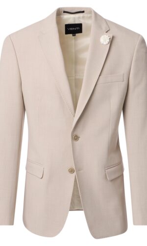 venti bézs színű slim fit öltöny